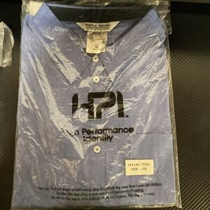 Waffle House Uniform Shirt Womens 3X Blue Short Sleeve Collared Work Shirt